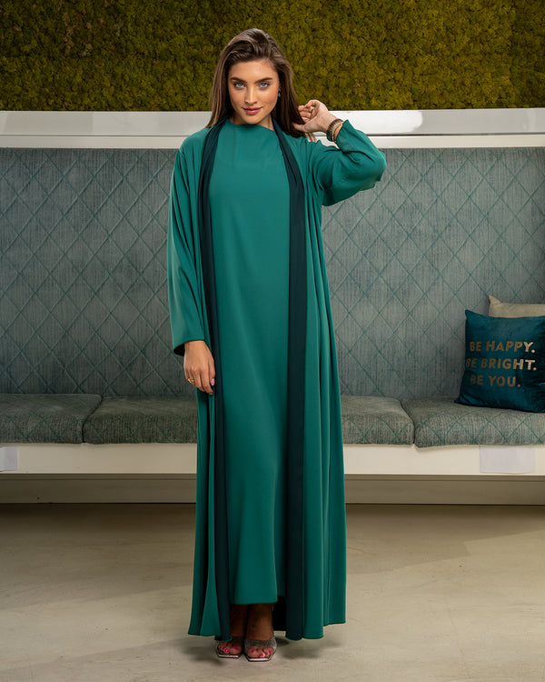 BEYOU REVERSIBLE ABAYA FOREST GREEN