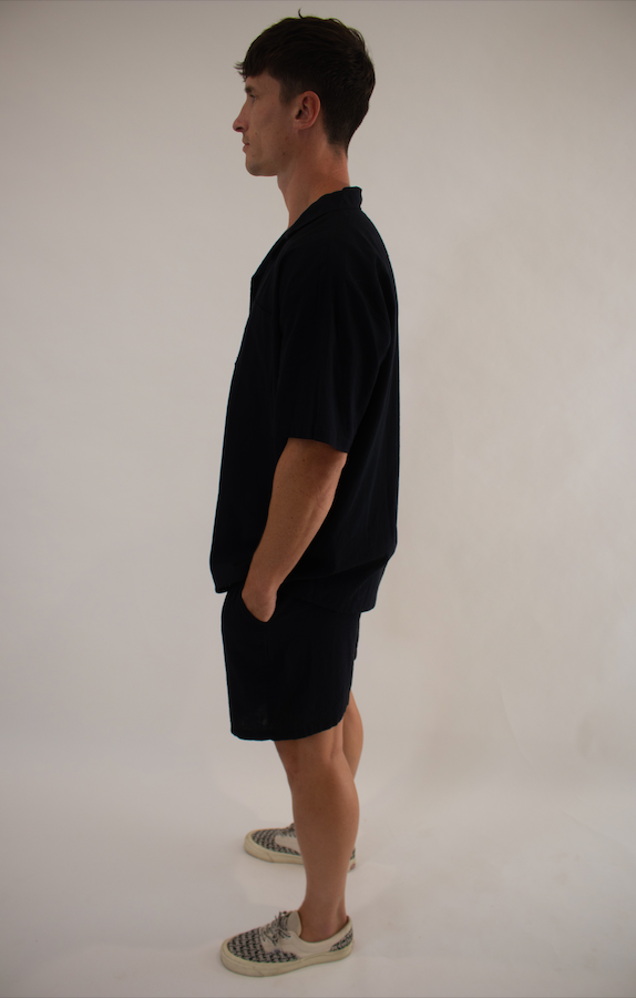 MENS BUTTON UP SHIRT BLACK