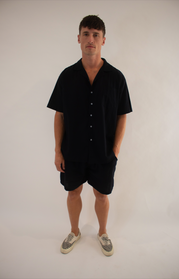 MENS BUTTON UP SHIRT BLACK