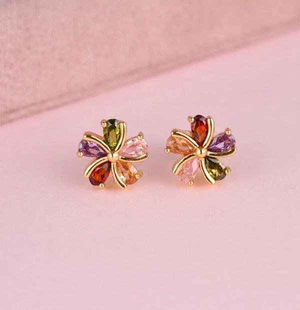 Rhinestone Flower Earrings