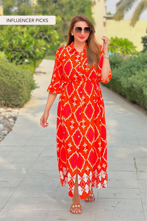 Red and White Maxi Dress -VM-02