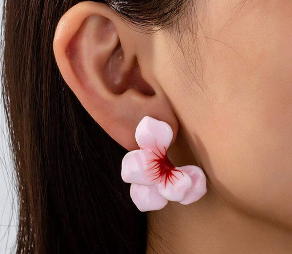 Pink Floral Earring