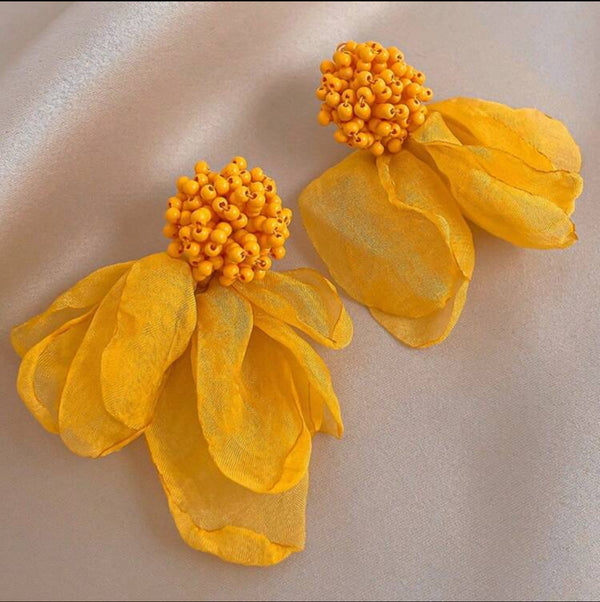Yellow Floral Design Earring