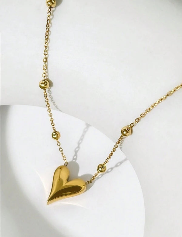 Stainless Steel Delicate Heart pendant Necklace