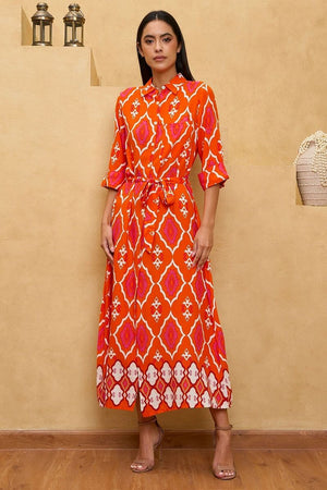 Red and White Maxi Dress -VM-02