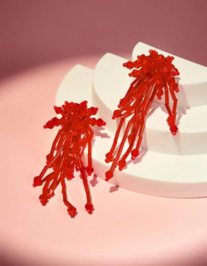 Red Tassel Earring