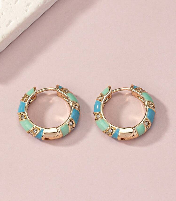 Blue/Mint Hoop Earring