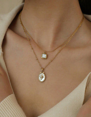 Stainless Steel Oval pendant Necklace