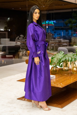 BEYOU WRAP DRESS PURPLE (INDIAN SILK)