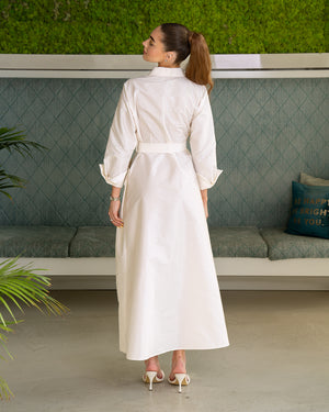 BEYOU WRAP DRESS WHITE (INDIAN SILK)