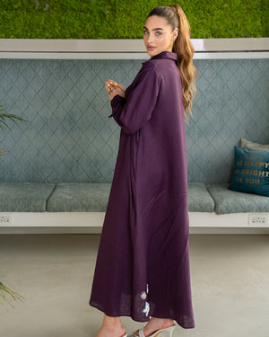 BEYOU UNDER THE SEA PURPLE SHIRT DRESS