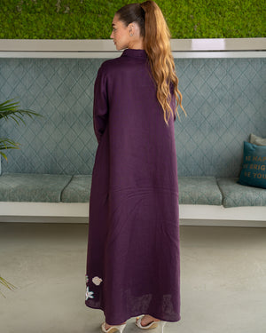 BEYOU UNDER THE SEA PURPLE SHIRT DRESS