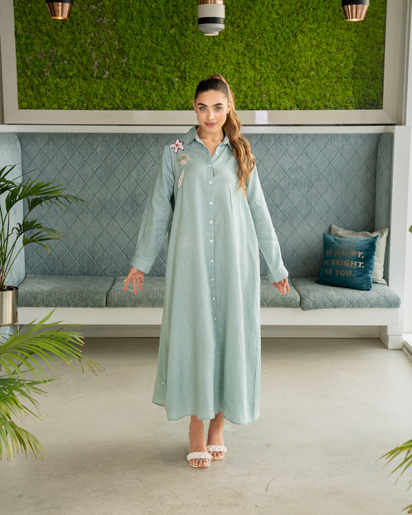 BEYOU UNDER THE SEA MINT SHIRT DRESS