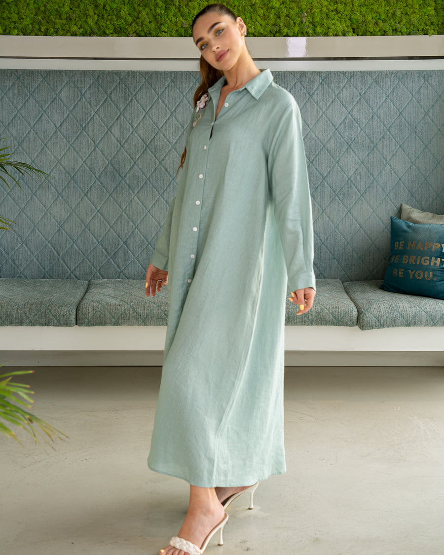 BEYOU UNDER THE SEA MINT SHIRT DRESS