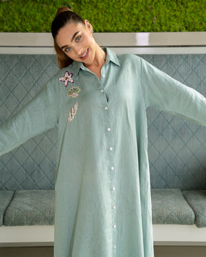 BEYOU UNDER THE SEA MINT SHIRT DRESS