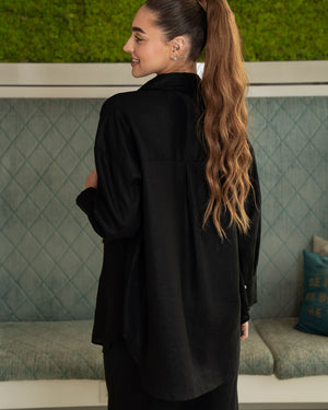 BEYOU BLACK LINEN SET