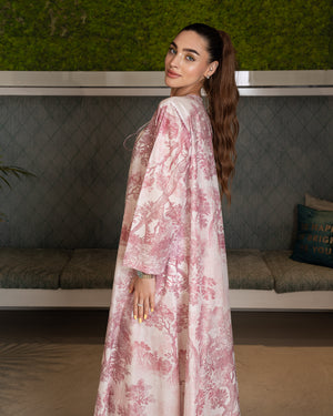 BEYOU TREE PRINT COTTON DRESS IN PINK