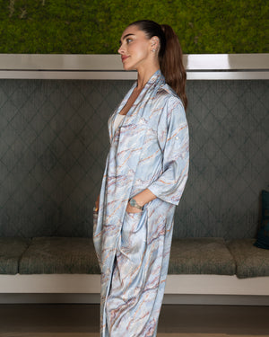 BEYOU STONE BLUE TWISTED DRESS