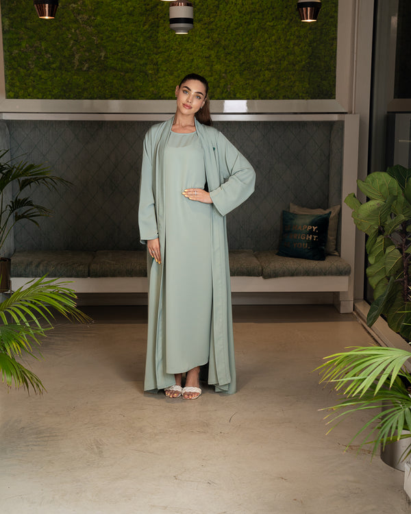 BEYOU MINT ABAYA W/BEADS