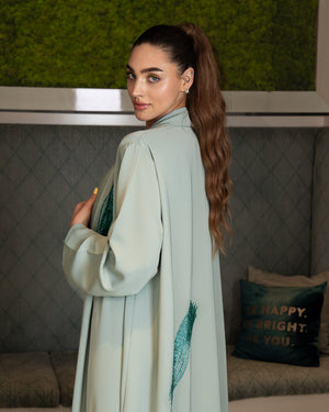 BEYOU MINT ABAYA W/BEADS
