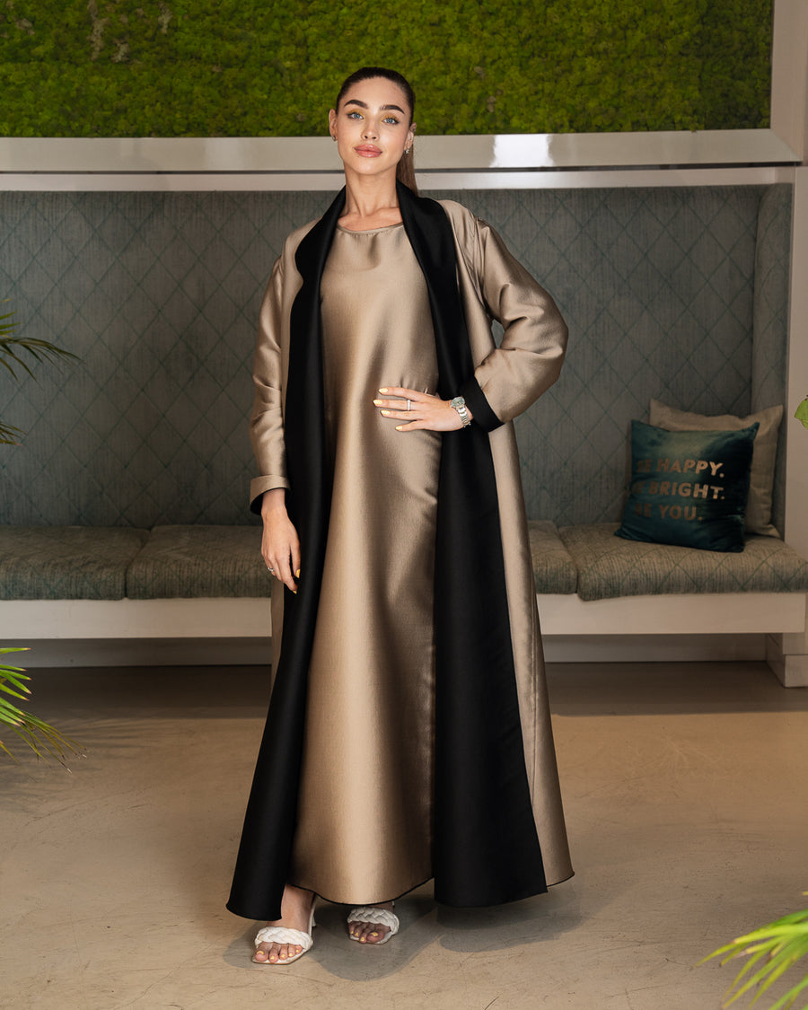 BEYOU REVERSIBLE ABAYA GOLD /BLK