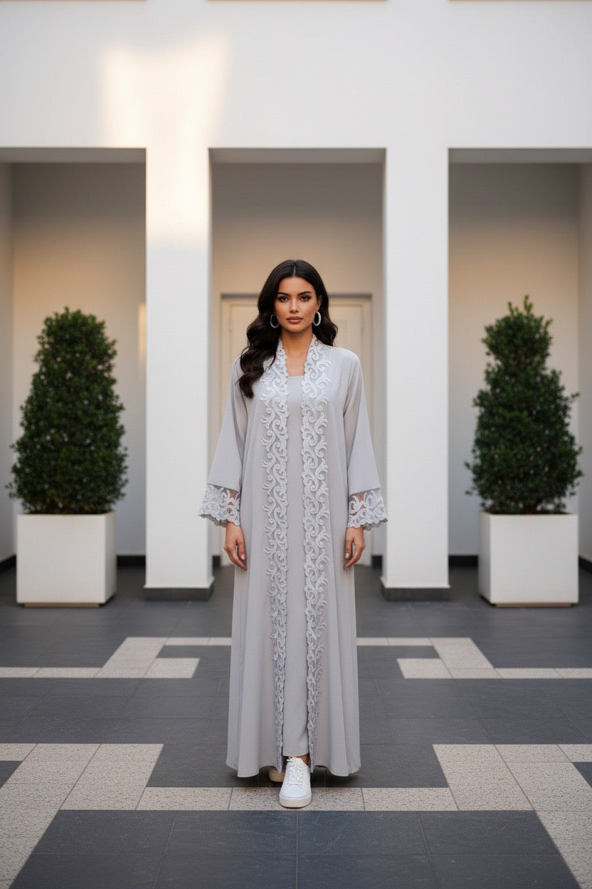 LACE CREPE COLORED ABAYAS