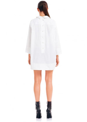White mini shirt dress