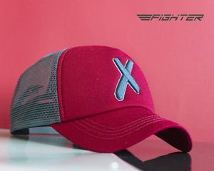 X LOGO RED / GREY HEAD CAP