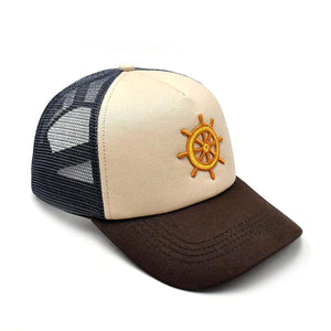 SHIP WHEEL NAVY HEAD CAP