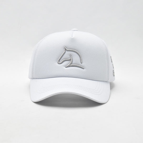 HORSE WHITE 3 FULL FABRIC HEAD CAP