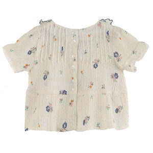 Fruity Floral Pleated Blouse