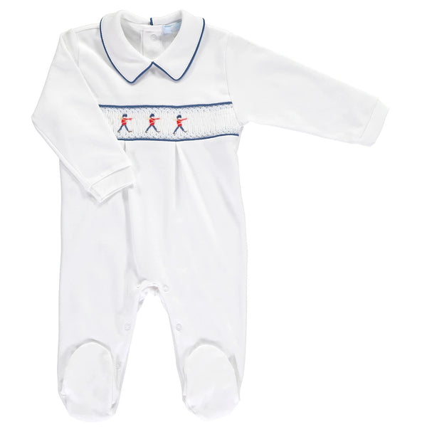 Toy Soldier Hand Smocked Sleep suit